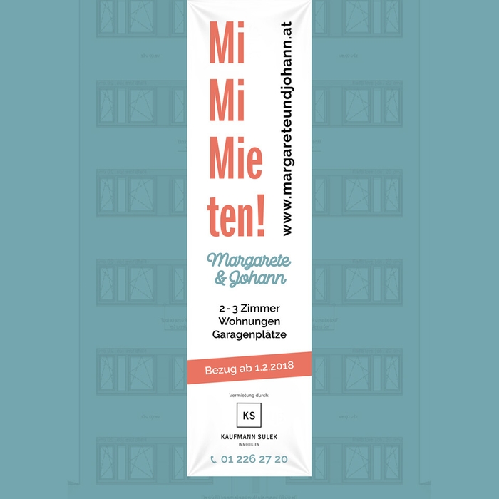 Fassadentransparent Margarete und Johann