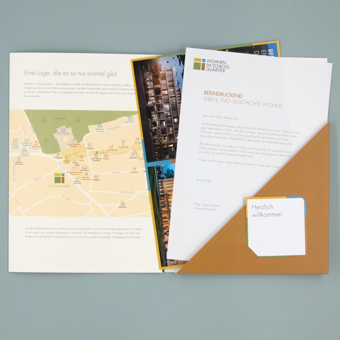Schlossquartier Willkommensmappe offen