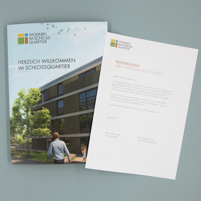 Schlossquartier Willkommensmappe mit Brief