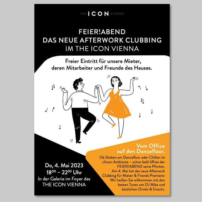 THE ICON VIENNA after-work-party liftposter