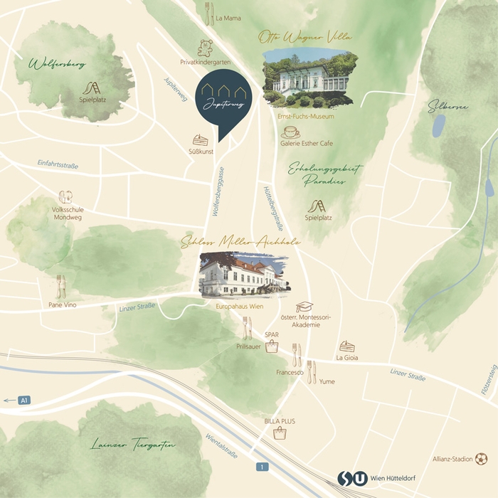 Lifestyle-Villen Jupiterweg Lagekarte