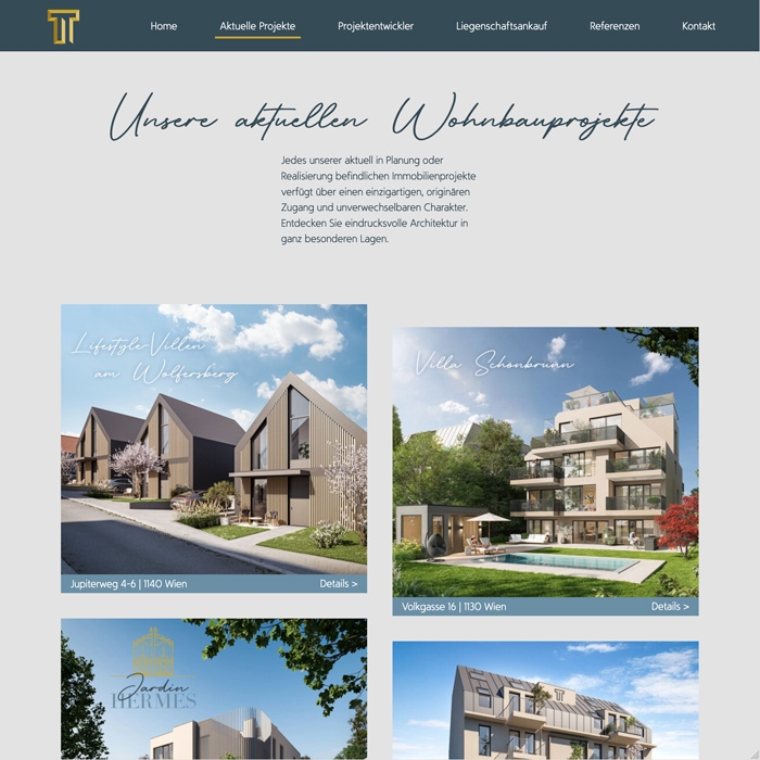 T.T. Immobilien Holding Aktuelle Projekte Seite