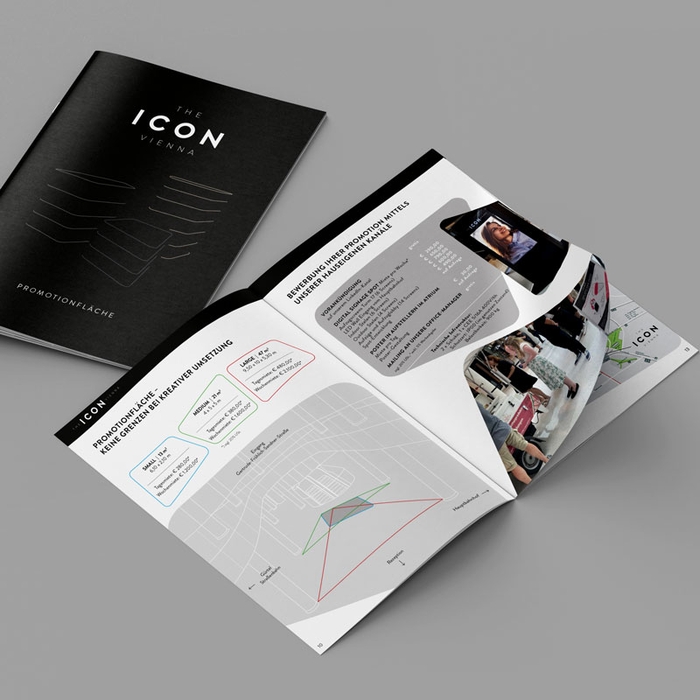 Verkaufsfolder für die Aktionsfläche