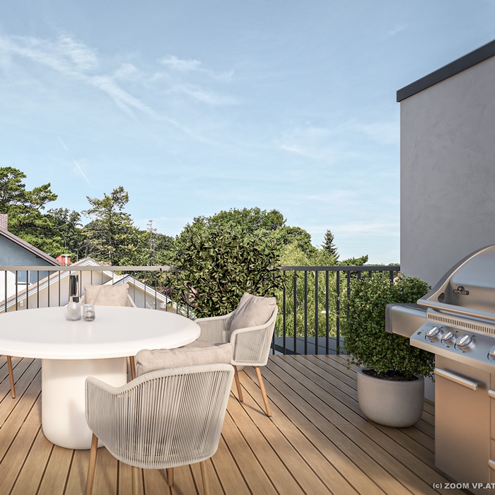 Design Duette Dachterrasse mit Griller
