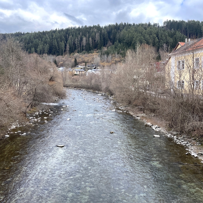 Der Fluß Drau hinter der FH Kärnten