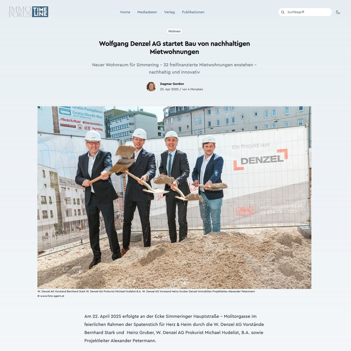 Immofocus Spatenstich Herz & Heim Denzel Immobilien