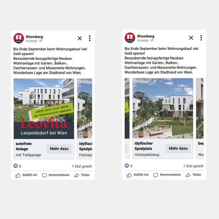 Leovita Facebook Karussell-Anzeige