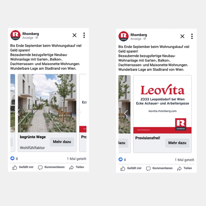 Leovita Facebook Karussell-Anzeige