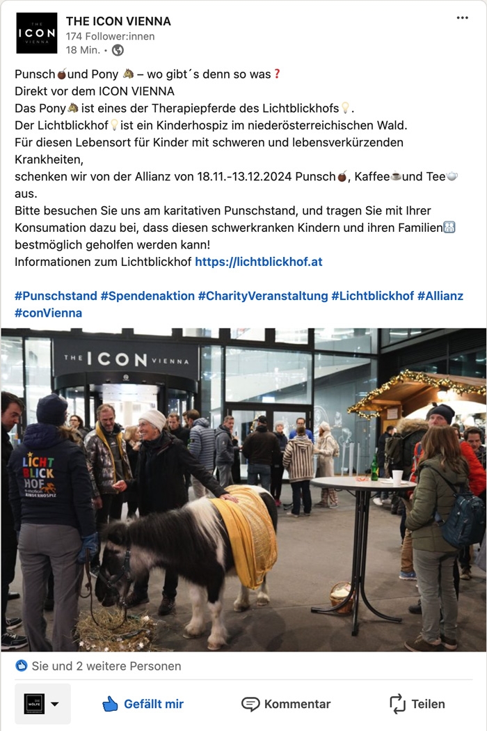 Ankündigung des karitaiven Punschstandes der Allianz